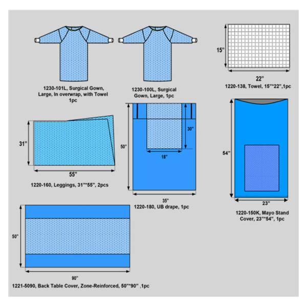 Pack Laparoscopy/Pelviscopy With Drape/Towel/Gown Large LF Sterile 6/Ca